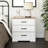 Yazeed 27.5'' Wide 3-Drawer Nightstand, Farmhouse Bedside End Table with 3 Drawers, Storage for Bedroom, Office, Living Room, 16.25" D x 27.5" W x 26.75" H, White and Natural Oak-530398319