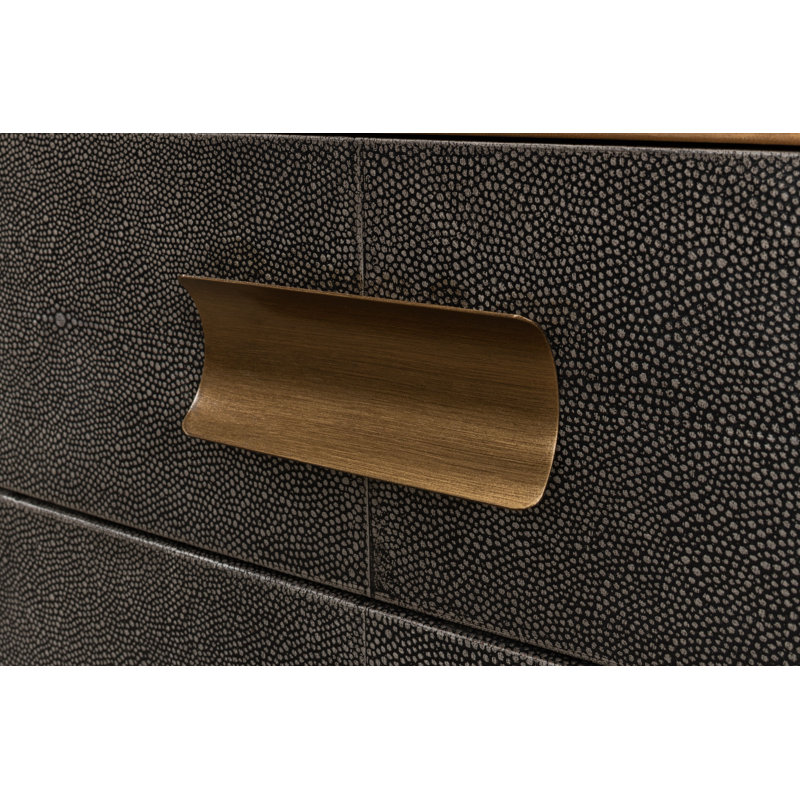 Shagreen 2 - Drawer Solid Wood Nightstand, Antique Gray