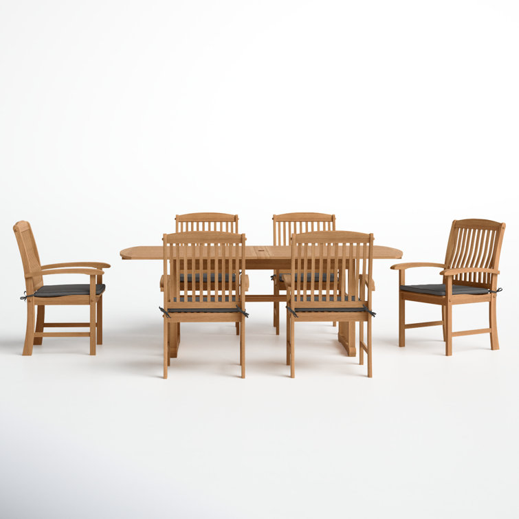 Summerton 84.5'' Rectangular 6 - Person Outdoor Dining Set with Cushions