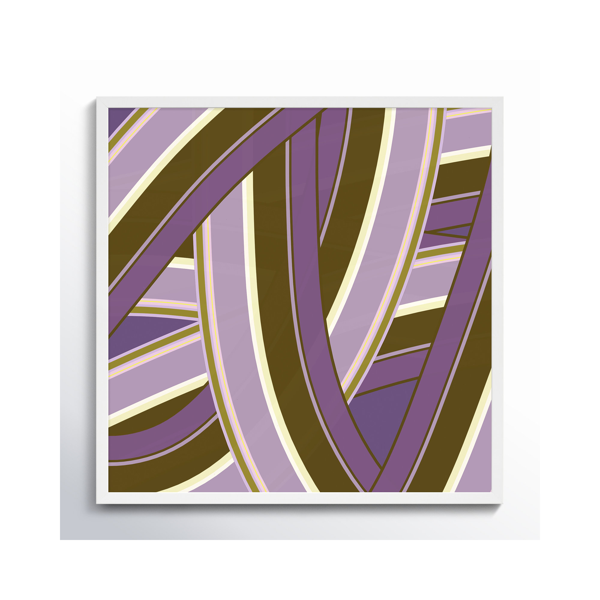 Lavender Twist by Jacques Pilon, 16" H x 16" W x 1.25" D, White Wood