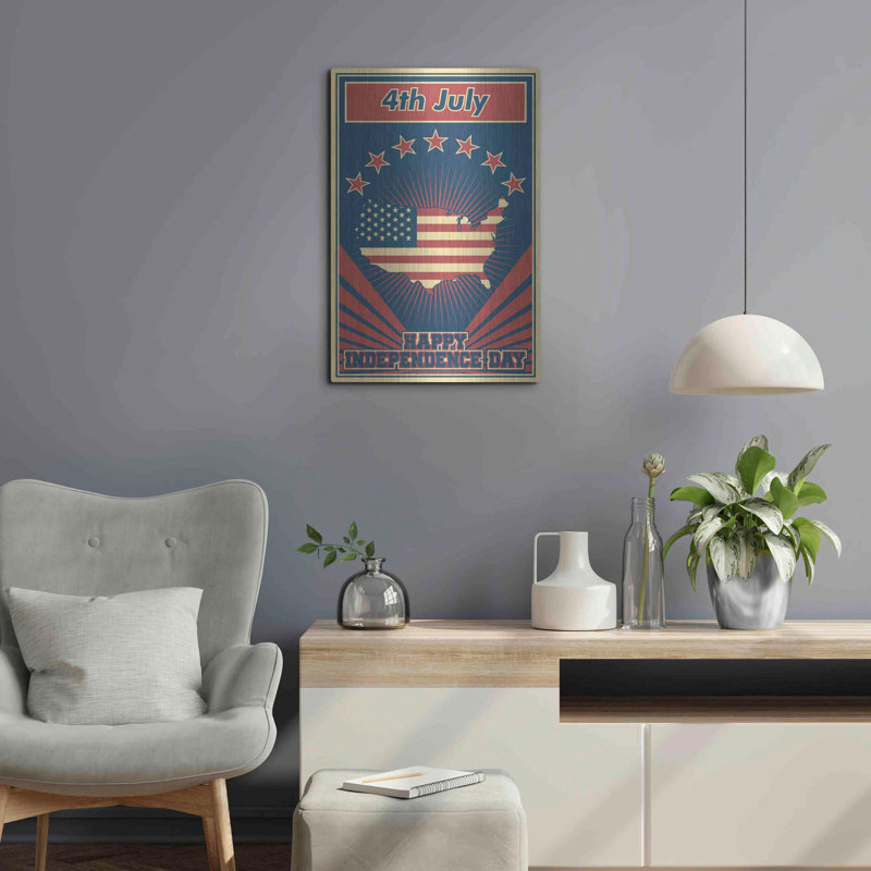 «Independence Day USA», art mural en métal, H 24 po x l 16 po