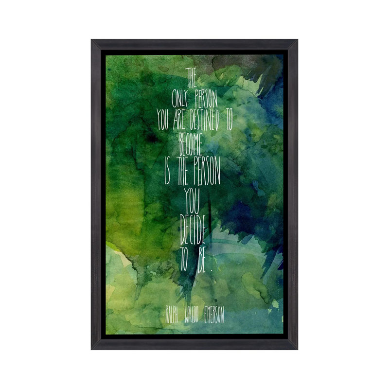 «You Decide», reproduction d'art textuel, Toile avec cadre noir patiné, H 60 po x l 40po x P 1,5 po