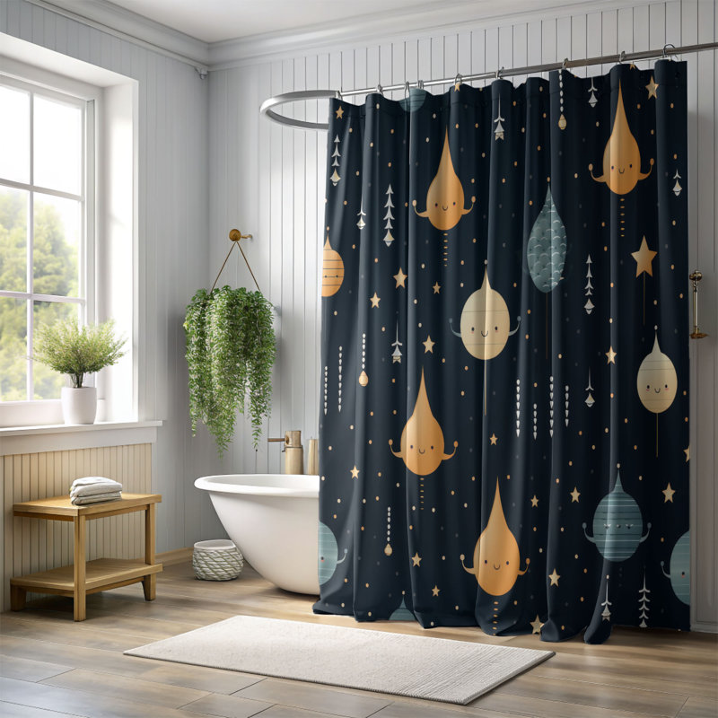 Rideau de douche Snowy Night - Premium, H 74 po x l 71 po