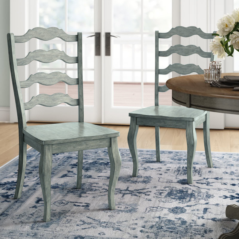 Makris 17.13'' H Solid Wood Side Chair, Antique Sage