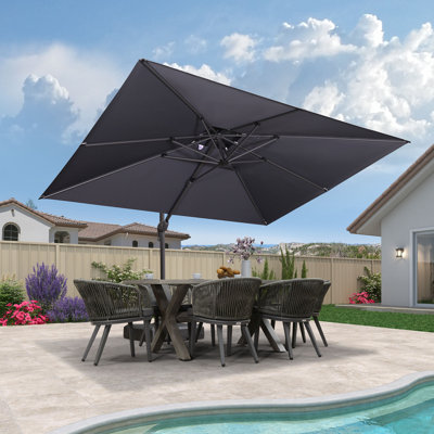 Christin 6 - Person Patio Dining Set Rectangular Table with Cushions Included