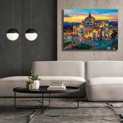 «Mexico City Palacio De Las Bellas Artes At Sunset» par Pedro Gavidia, art mural sur toile, 54 po x 40 po