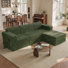 Sisle 106" Boneless L Shaped Sectional Corduroy Upholstered Modular Compression Sofa