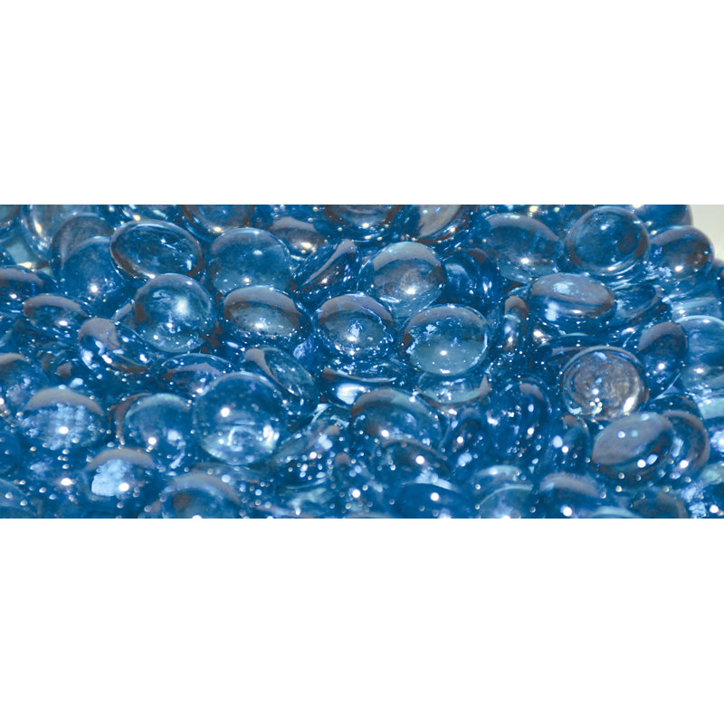 Aqua Blue Luster Decorative Fire Glass Beads, 10 lb Bag
