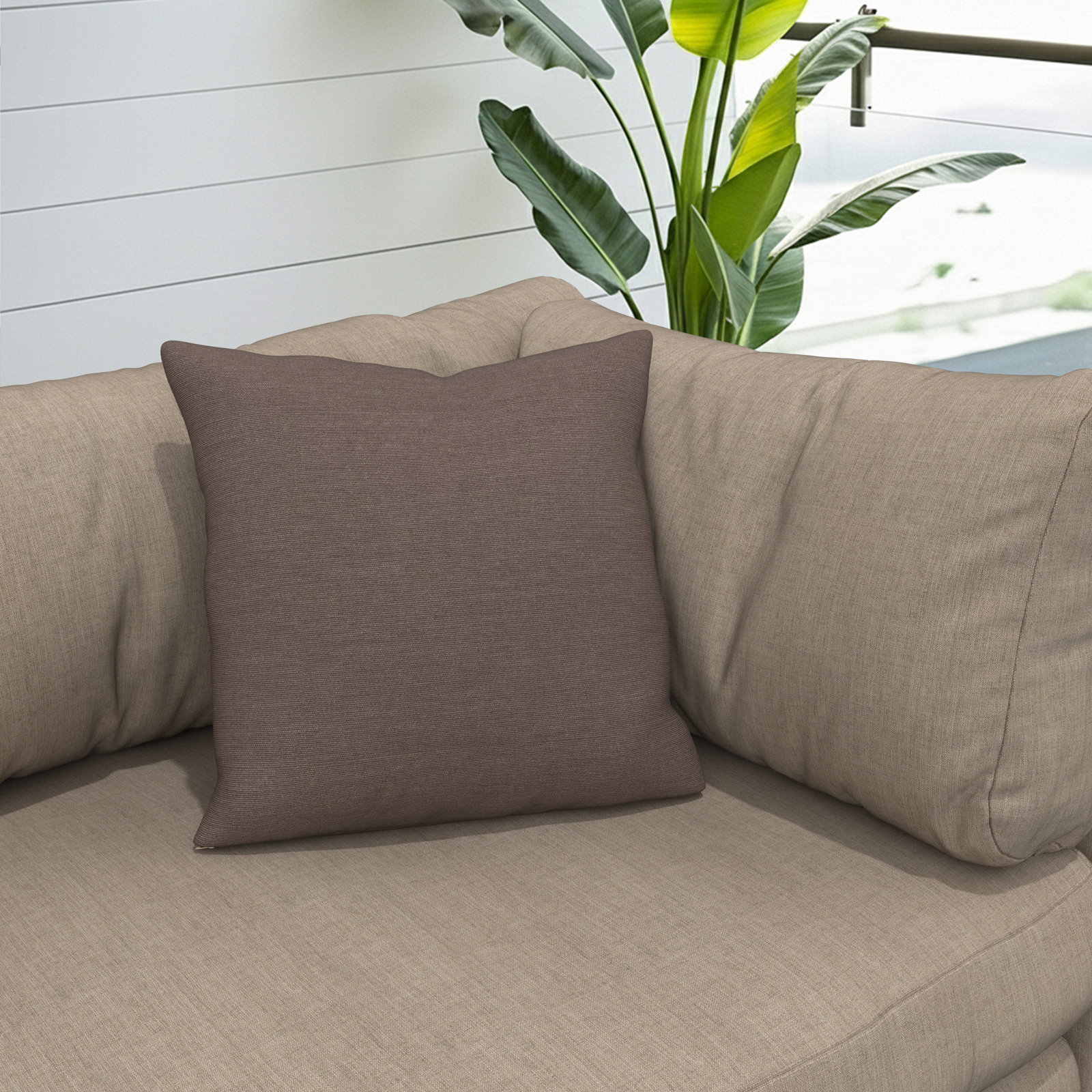 Gabi Indoor/Outdoor Throw Pillow, Square 18", Brown