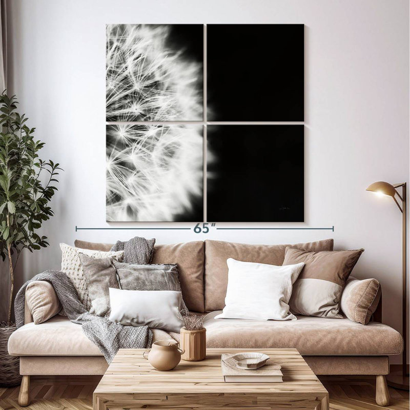 Harnek Dandelion On Black II, 45" H x 45" W