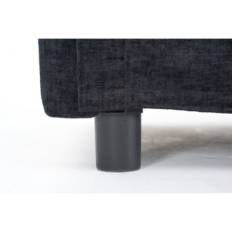 108 Inch L Shaped Modern Sofa With Ottoman, 4-Seat Chenille Deep Seating For Living Room Comfort And Style, Black Chenille