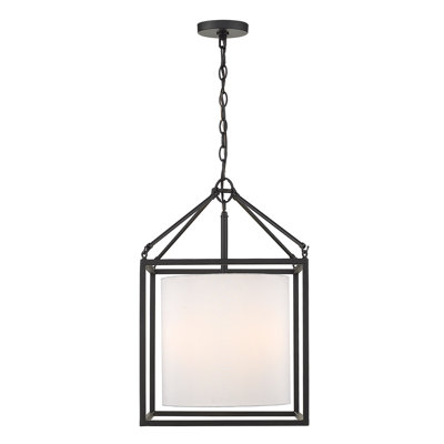 Hodder 3 - Light Steel Dimmable Rectangle Chandelier