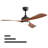 52-Inch Black Ceiling Fan With 3 ABS blades,Remote Control,Reversible DC Motor,Noiseless,3 Downrods Available,LED Dimmable-669301622-669301621