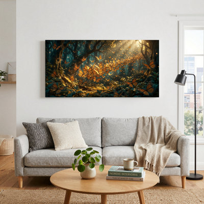 Ensemble de 1 tableau sur toile « Forêt de papillons »