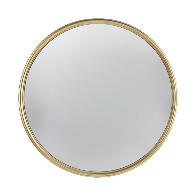 Miroir 15 po avec contour doré et cadre en fer, 15 po x 15 po