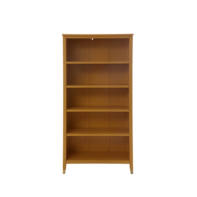 Adira Bookcase, Mustard, (5 Shelves) 70" H x 35" W x 12" D