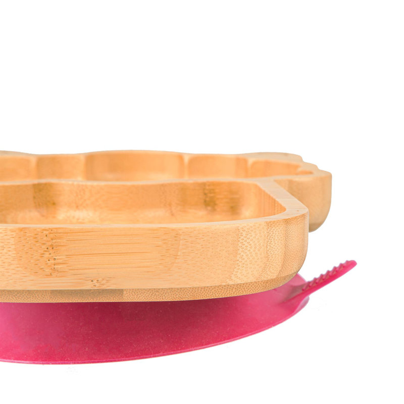 Tiny Dining - Children's Bamboo Suction Llama Plate, Red