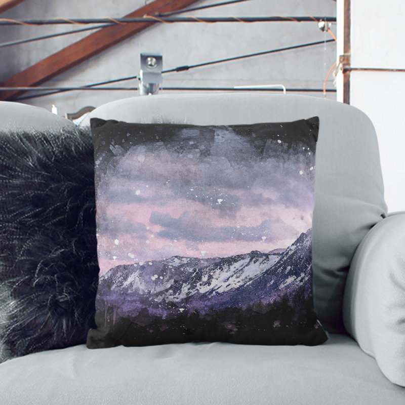 Mammoth Creek in California Paint Splash Cushion with Filling, Stone, 55cm H x 55cm W x 20cm D