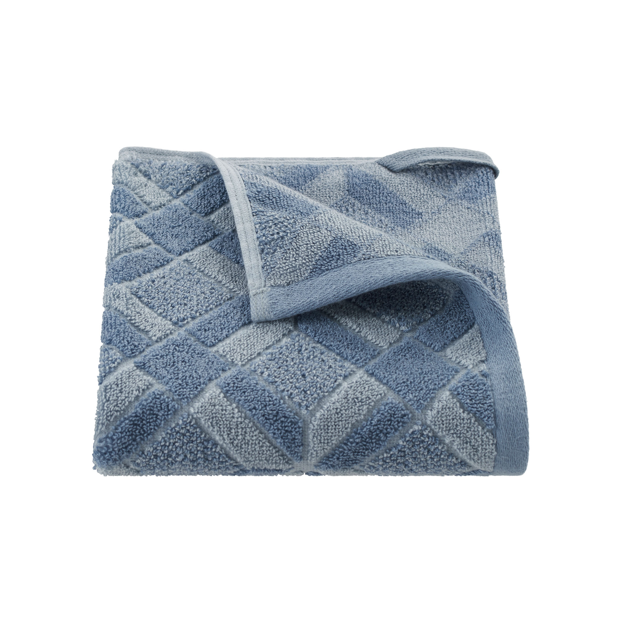 Joss & Main Sculpted Stripe Light Blue Bath Towel, Geo Blue