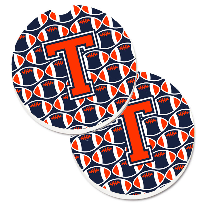 Sous-verre de football, T, Grenat / or