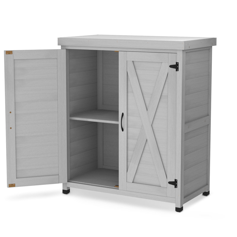 Table de rangement en bois pour l'extérieur