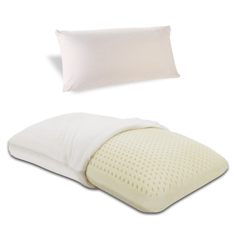Oreiller en mousse de latex dunlop à 100% ventilé ferme, Reine