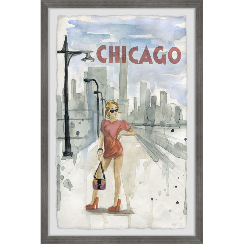 Posing by the Lakefront - Peinture encadrée, H 36 po x l 24 po x 1,5 po