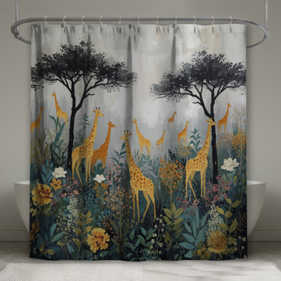 Rideaux de douche Girafes In Wildflowers
