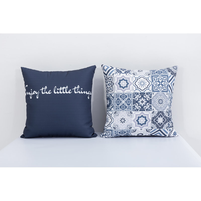 Ahlanie Indoor / Outdoor Geometric Square Throw Cushion Cover