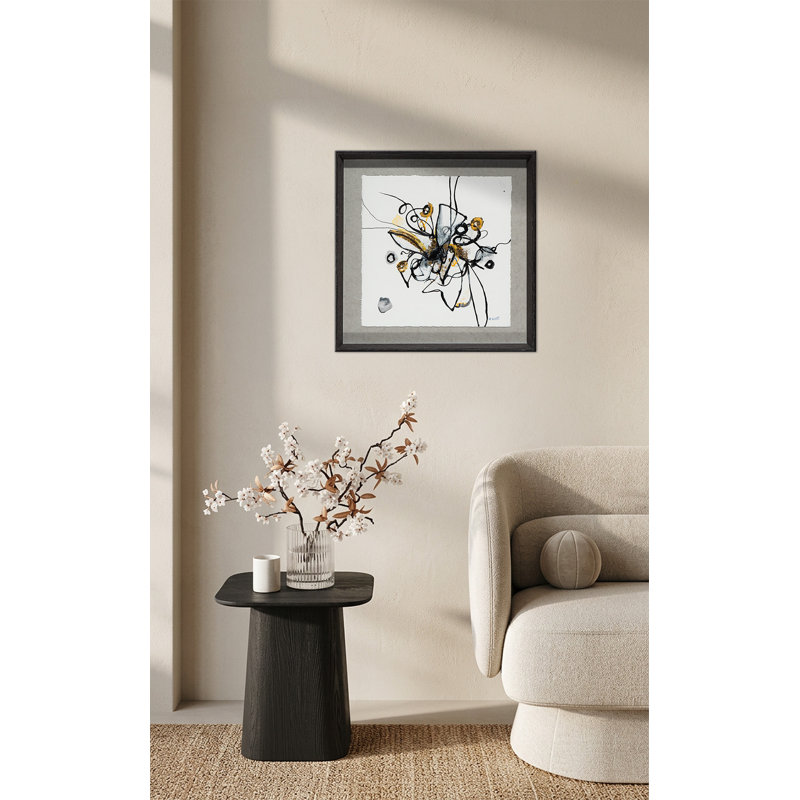 «P's and Q's 3» par H. Scott - Peinture encadrée sur papier, Noir