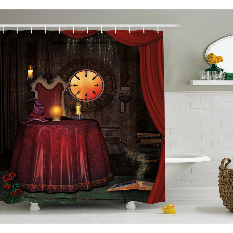 Rideau de douche simple décoration gothic mystic magic, H 84 po x l 69 po