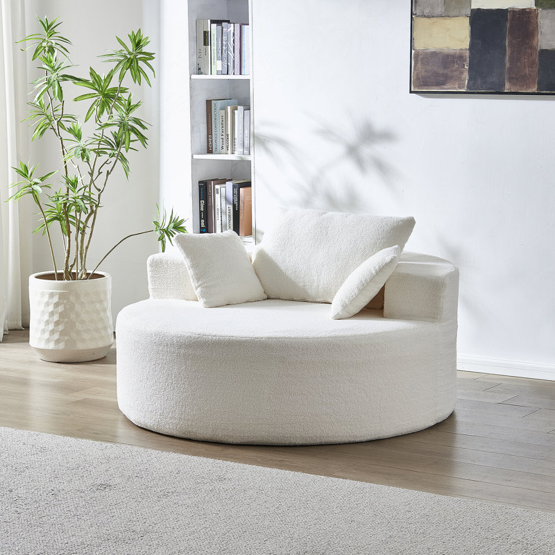 Chaise ronde Teddy Plush, Beige