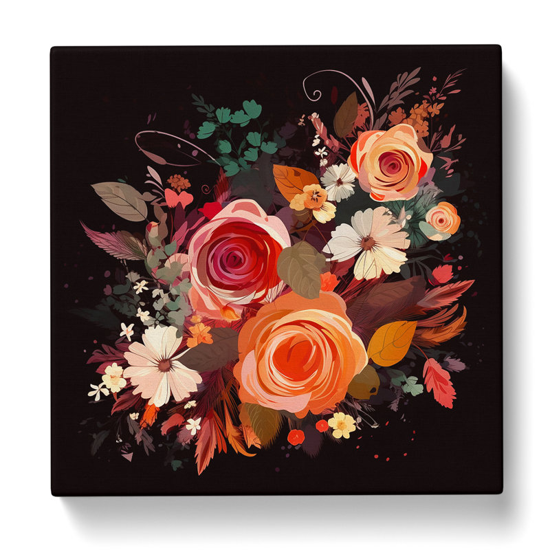 Floral Graphic - Wrapped Canvas, 50cm H x 50cm W x 3cm D