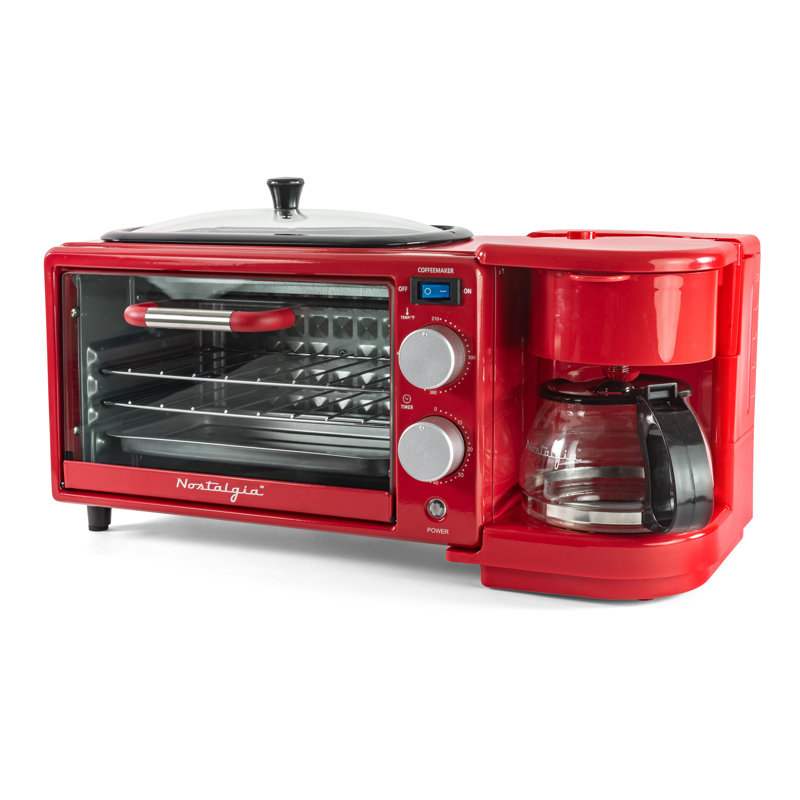 Station de petit-déjeuner Retro 3-en-1, Rouge