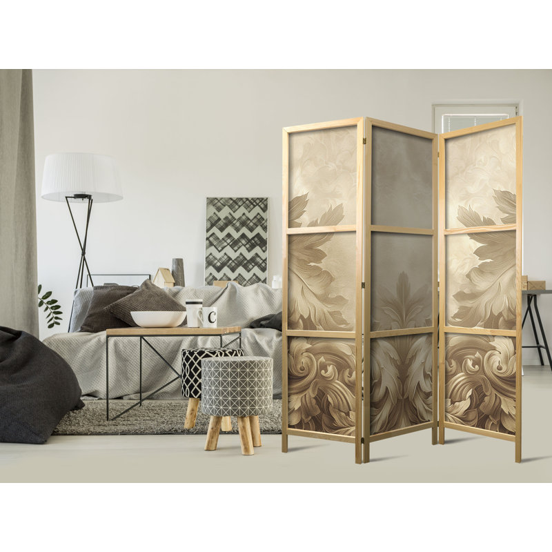 171cm H Solid Wood Folding Room Divider, 3, 171cm H x 135cm W x 1.2cm D