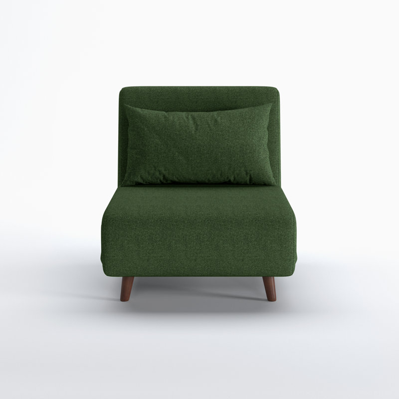 Jacquelyn 30.31" Wide Convertible Chair, Green Polyester, 31.9"