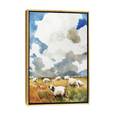 «Grazing Fields», reproduction d'art sur toile encadrée