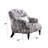 Manito 34" Wide Armchair in Navy/White/Chocolate