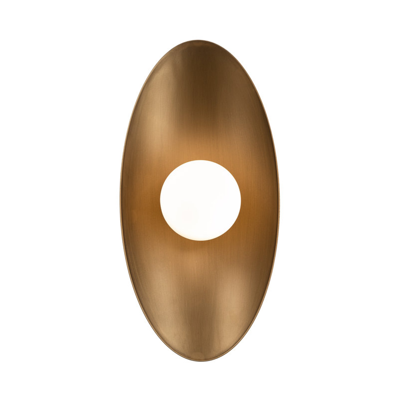 Glamour LED Flush Mounted Sconce, Aged Brass, 3000K