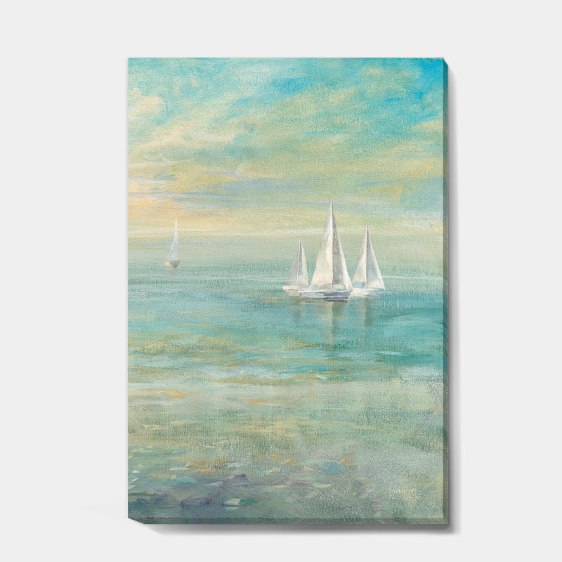 Sunrise Boat II - Reproduction d'art sur toile tendue, H 32 po x l 24 po x P 1 po