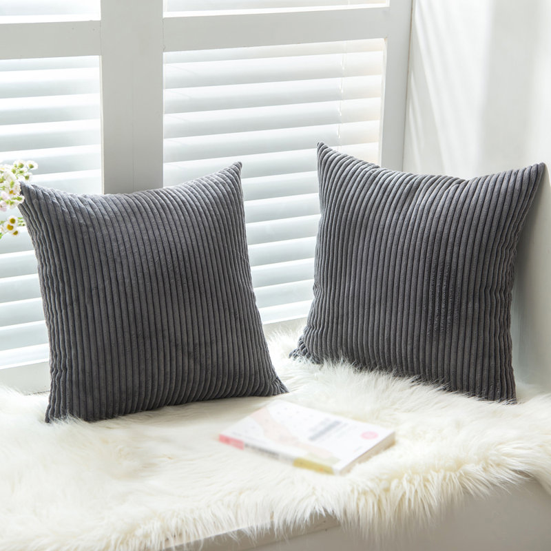 Alhakim Square Scatter Cushion Cover, Dark Grey