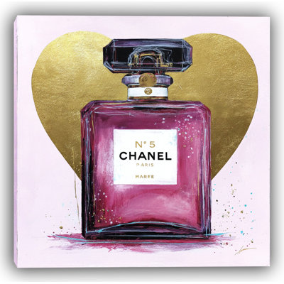 «Heart of Glamour», art de la bouteille de parfum rose et or