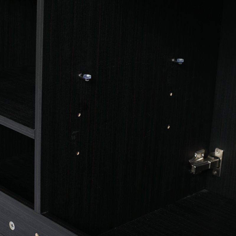 Meuble-lavabo 48 po en châtaignier noir avec lavabo en résine et porte à fermeture en douceur - lavabo moderne de 48 po
