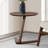 Mid-Century Modern Wingback Chair With Side Table Solid Wood Structure