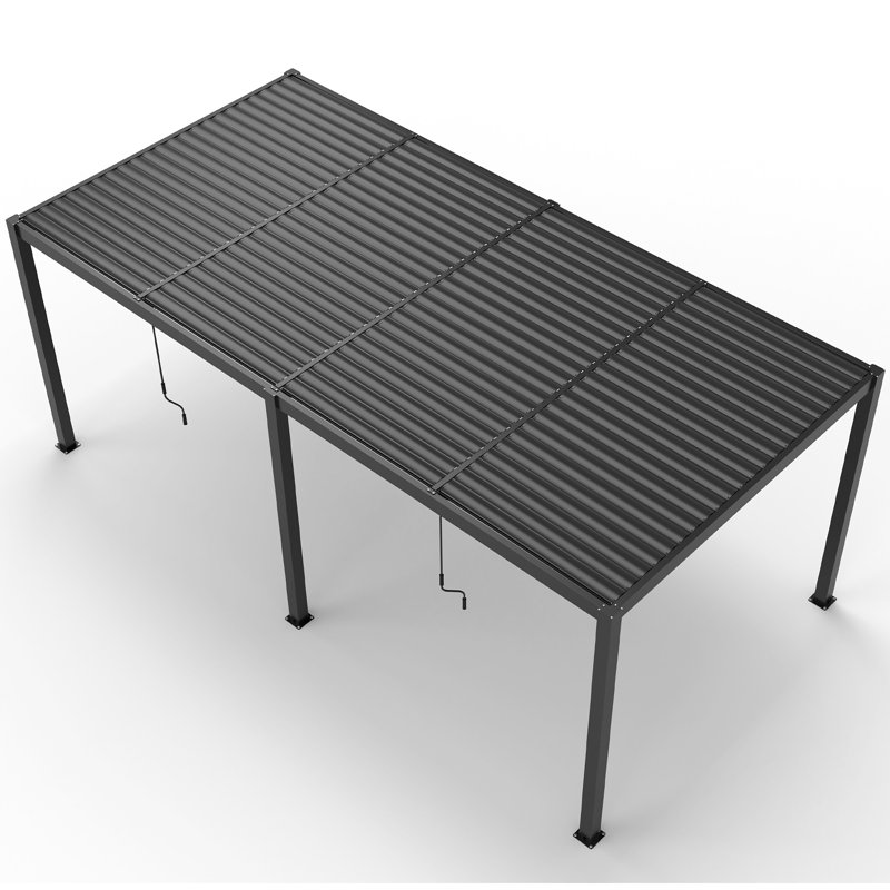 8610J Louver Pergola 10X19ft Aluminum Frame & Louvers, 10' x 19'