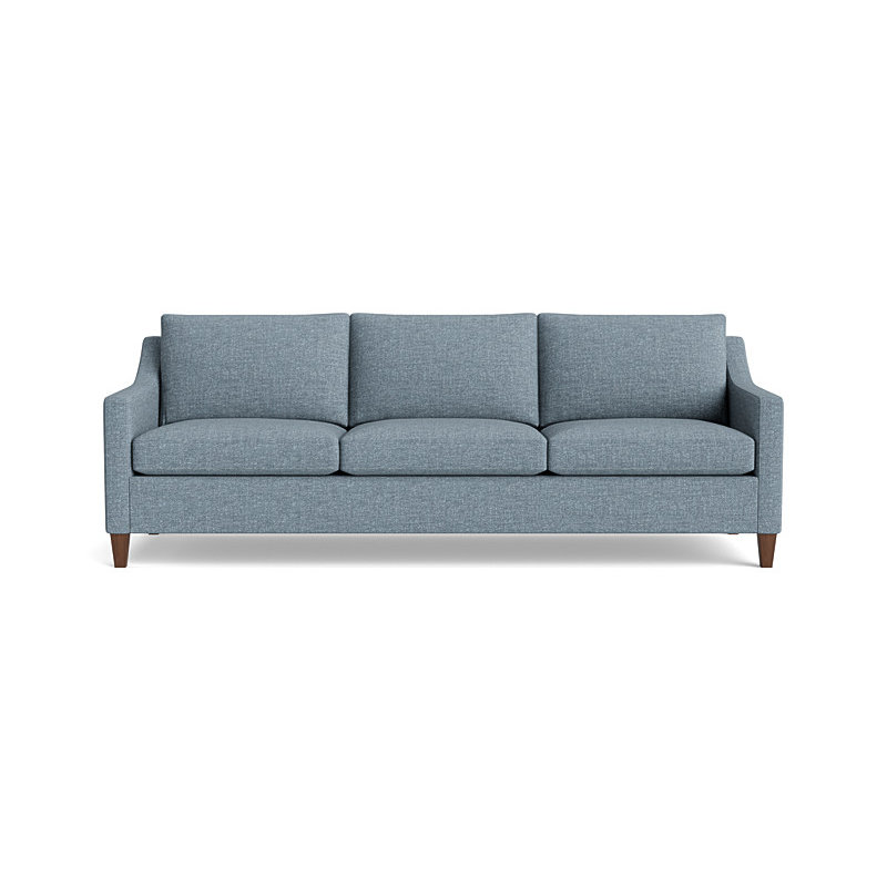 Vera Sofa (95"), Walnut Finish (Angled), Performance Weave - Basil