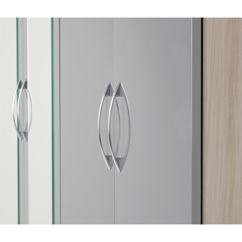 Cascio 6 Door Wardrobe, Grey Gloss