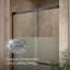 Elate Tall Sliding Shower Door, 75-1/2-In H X 50-1/4 - 53-5/8-In W, With Heavy 5/16-In Thick Crystal Clear Glass With Privacy Band-1187576654
