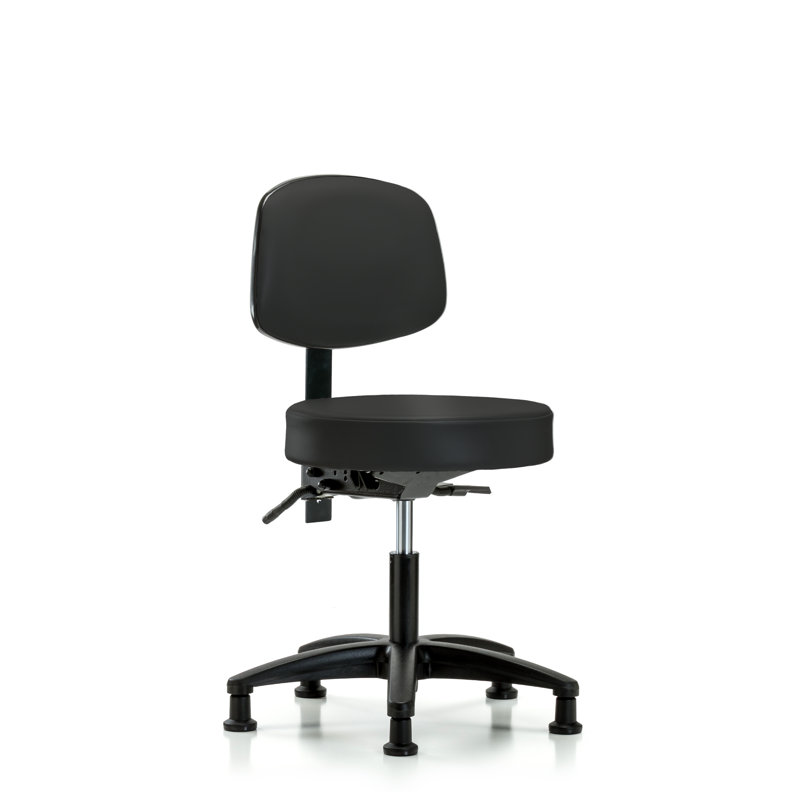 Tabouret de laboratoire réglable en hauteur Amundson, Noir, Patins