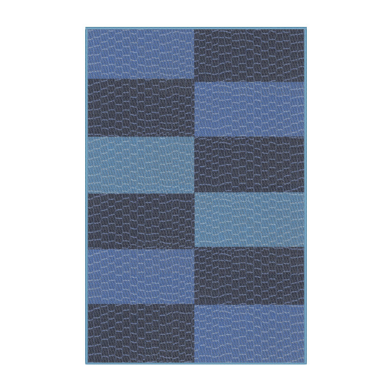 Tapis mauve/bleu à motifs, Rectangle 2 pi x 5 pi